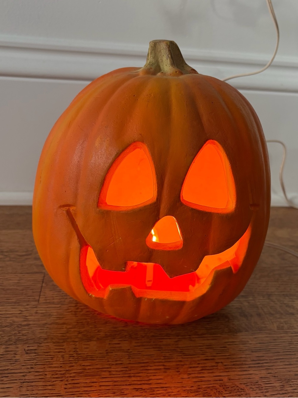 Vintage 1995 Trendmasters Foam Blow Mold Pumpkin Light Jack O Lantern Halloween
